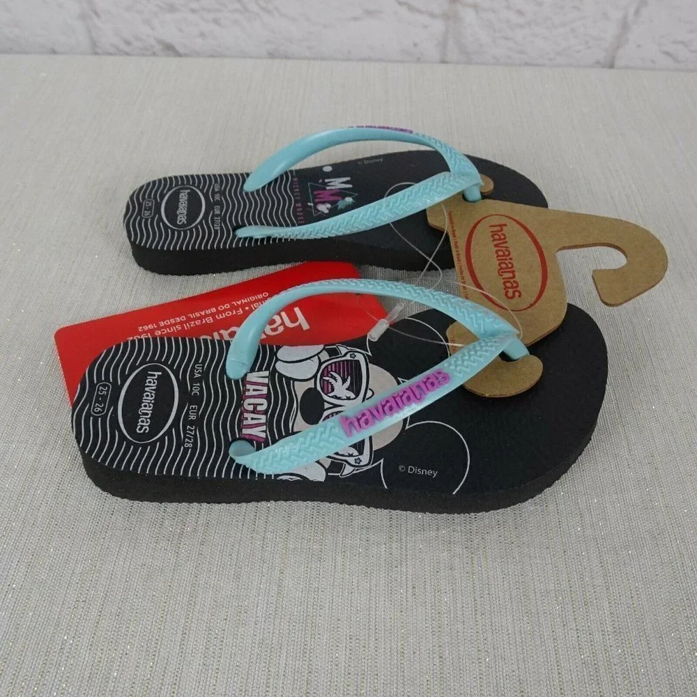 💰3/$25  New Havaianas Disney Mickey Mouse Flip Flops 10 C